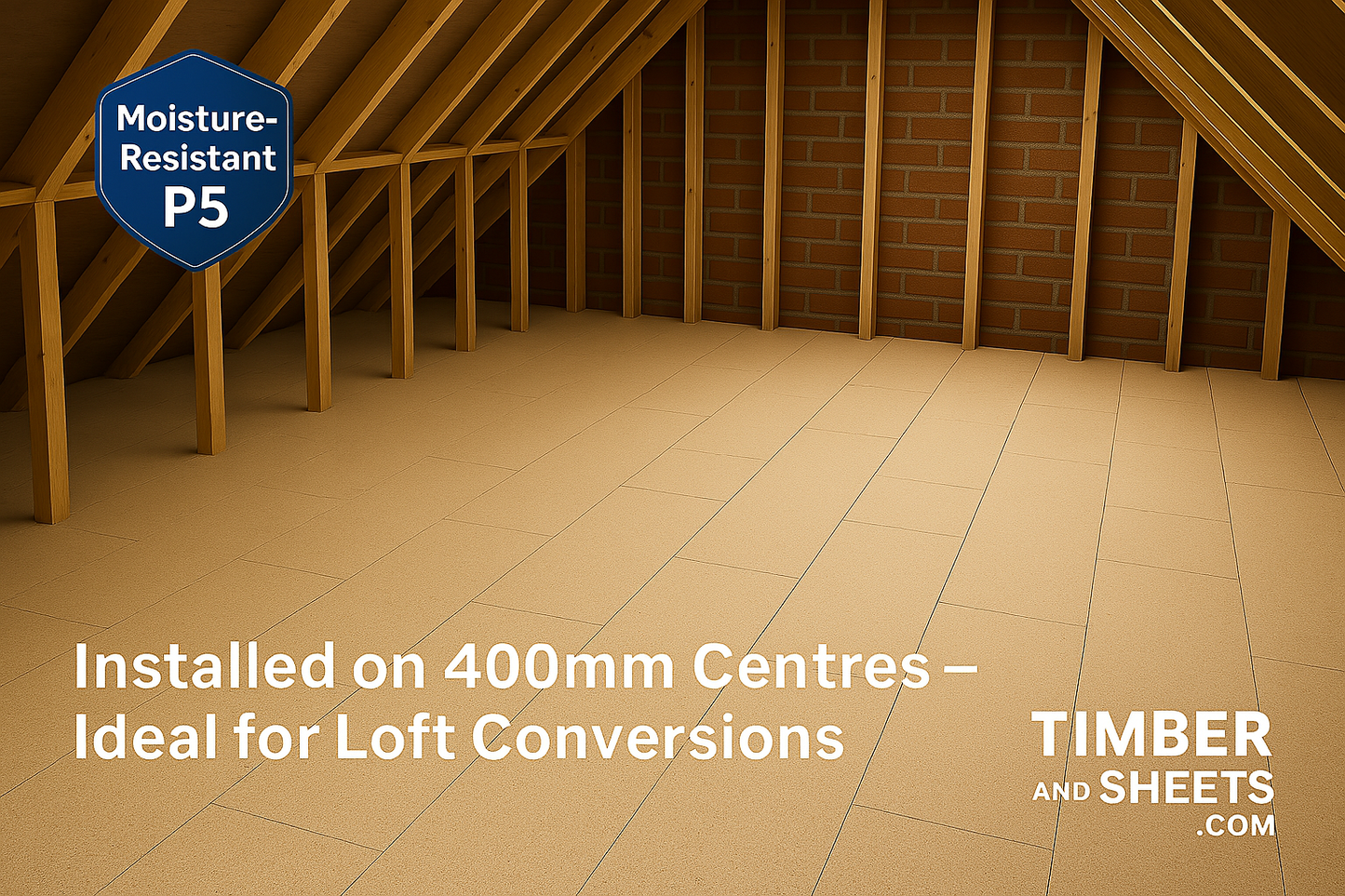 P5 Chipboard Flooring 8x2 – 2400 x 600 x 18mm Tongue & Groove – Moisture Resistant
