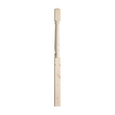 Pine Half Newel Post Edwardian one piece