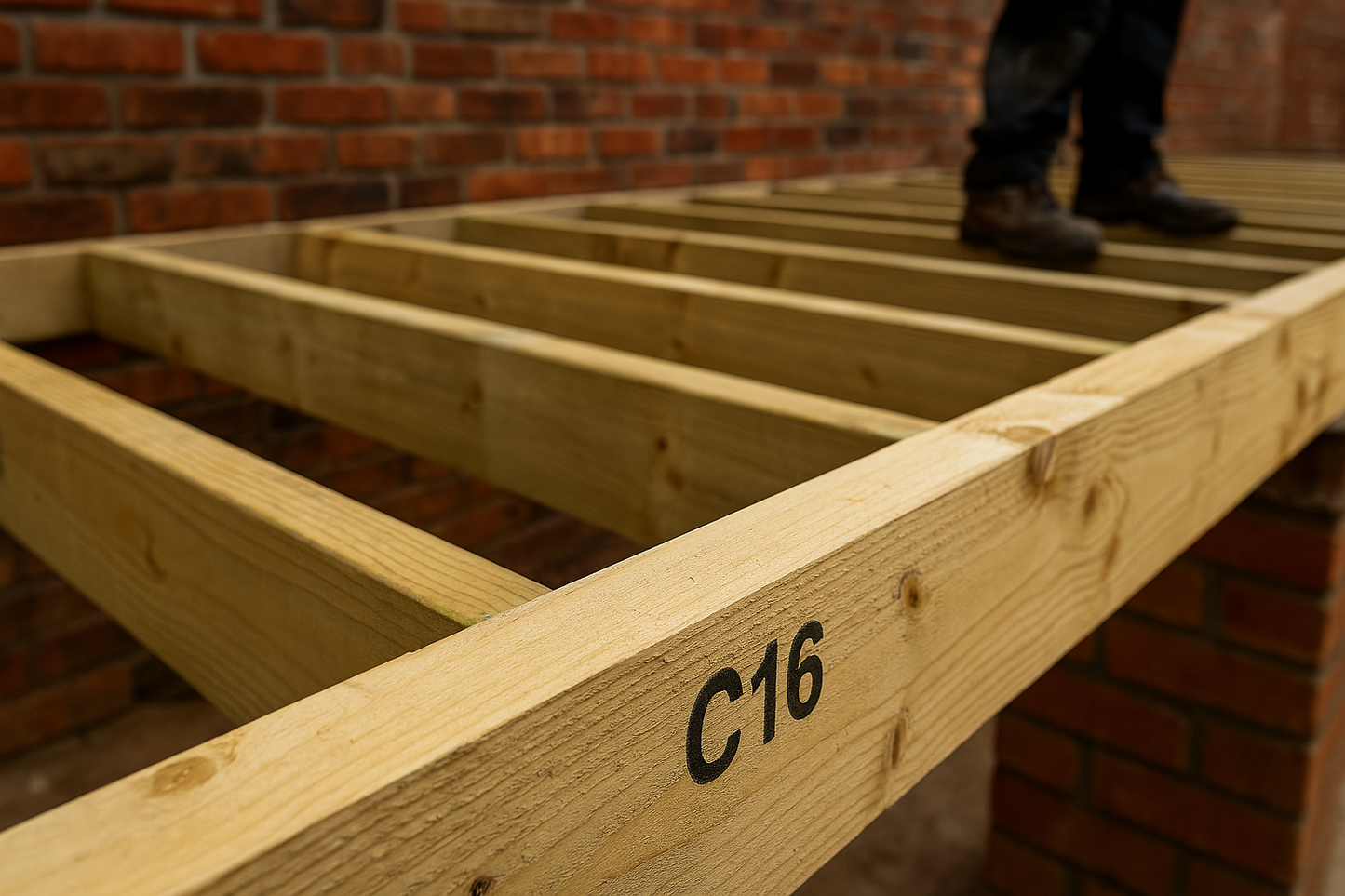 Treated C16 Timber 8x2 (45mm x 195mm) -Kiln Dried & Regularised - 4.8m