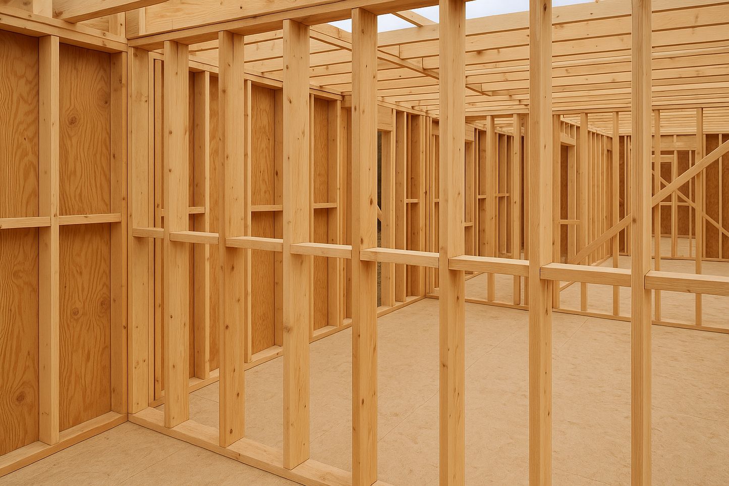 canadian lumber sawn used in wall partitions in house framing